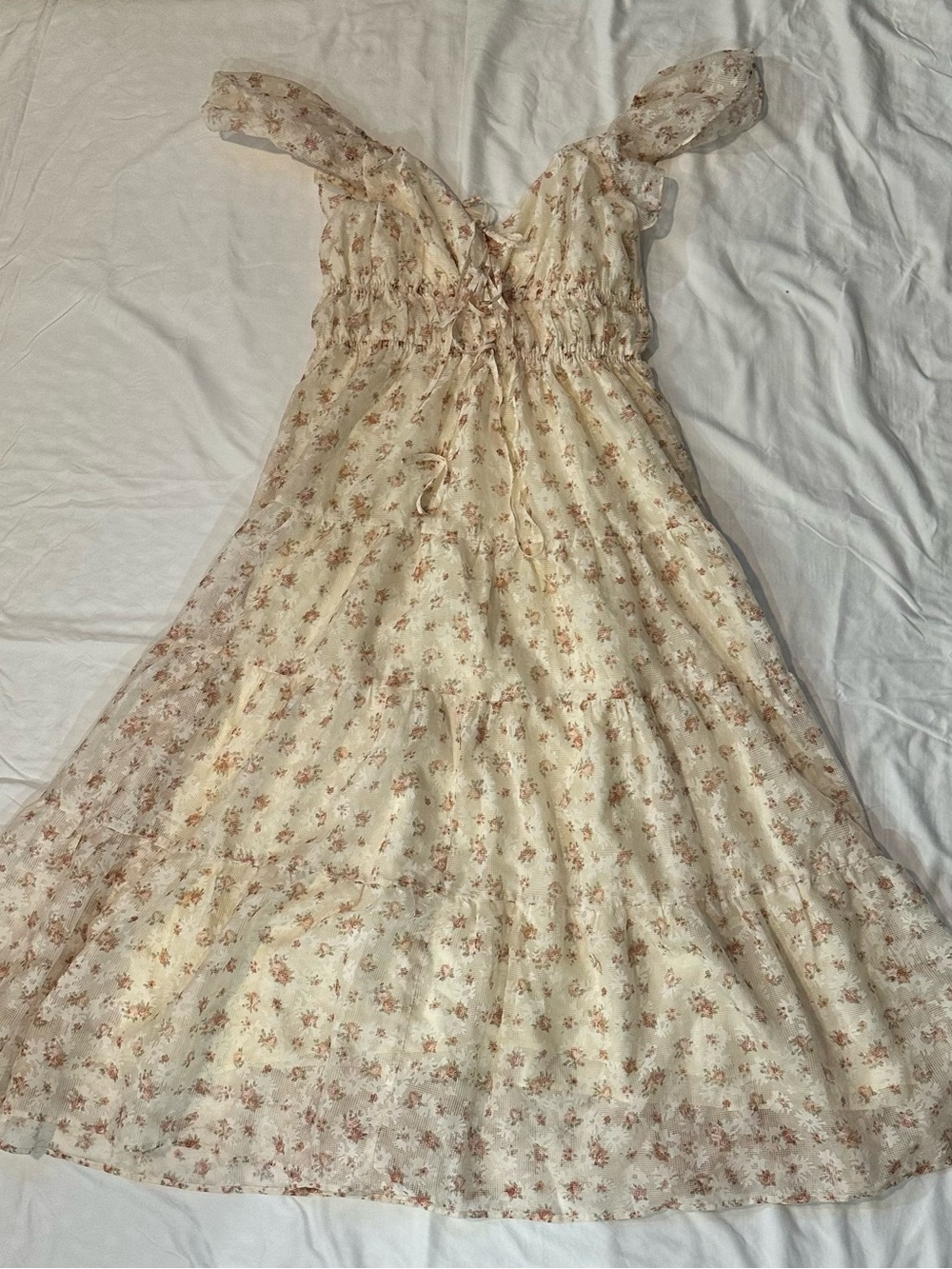ARULA ELISA MIDI Dress Cream size X 12-14